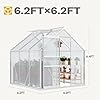 DWVO 6x6FT Polycarbonate Greenhouse for Outdoors, Large Heavy Duty Aluminum Greenhouses with Sliding Doors and Vent Window, Walk-in Greenhouse Large Sun House for Garden Backyard, Silver #4