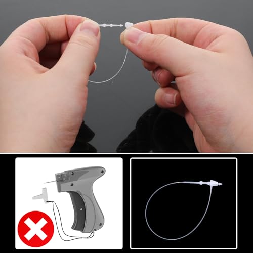 2000 Stück Sicherheitsfäden für Etiketten Kunststoff Loops Pins Preisschilder Schlaufe Schnur für Hängeetiketten Sicherheit Etiketten Befestigung Haken Schnur Sicherheits-Schmuckanhänger zum Kleidung