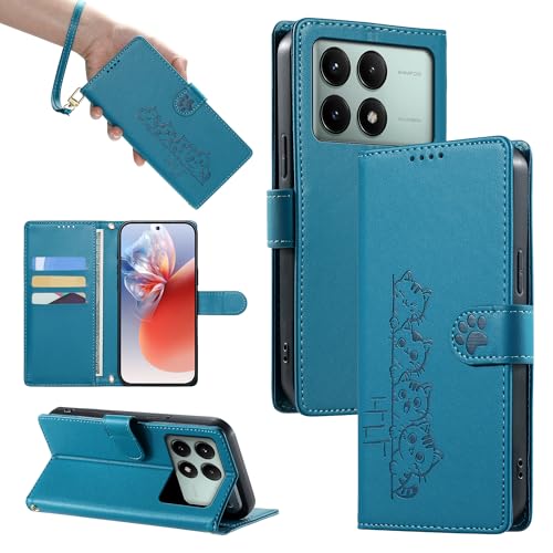 �X�}�z�P�[�X �Ή��@�� for Redmi K70E,�Ή��@�� for Xiaomi Poco X6 Pro 5G �X�}�z�P�[�X�y�J�[�h�X���b�g�E�E�H���b�g�E�}�O�l�b�g�J�E�t���b�v�E�X�^���h�@�\�z�X�g���b�v�t�� Blue