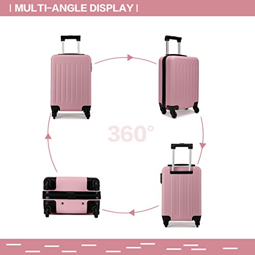 Mittelgroßer KONO Reisekoffer Trolley in Pink mit 53 Litern
