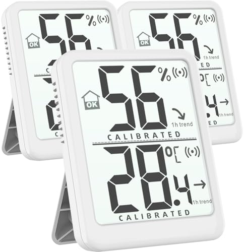 Antonki 3 Stück Raumthermometer Innen Temperatur und Feuchtigkeitsmonitor, Digitales Thermo-Hygrometer InnenThermometer, Feuchtigkeitsmesser für Zimmer Babyzimmer Reptilien Pflanzen - kleine Größe Antonki 3 Stück Raumthermometer Innen Temperatur und Feuchtigkeitsmonitor, Digitales Thermo-Hygrometer InnenThermometer, Feuchtigkeitsmesser für Zimmer Babyzimmer Reptilien Pflanzen - kleine Größe