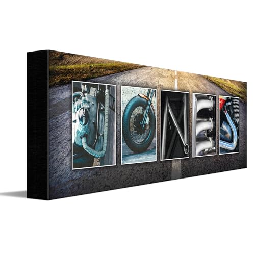 Personal-Prints MOTORCYCLE Personalized Name Art Print | Customized Gift for the Harley Davidson, Indian or Motorcycle Enthusiast | Unique Photo Canvas Art (6