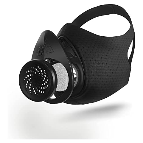TRAININGMASK Training Mask - Apollo Filtration Dust Face Mask, Woodworking Mask with 10 Packs of Activated Carbon Filters, Dust Mask for Woodworking Projects, Black Mask, Small Cover