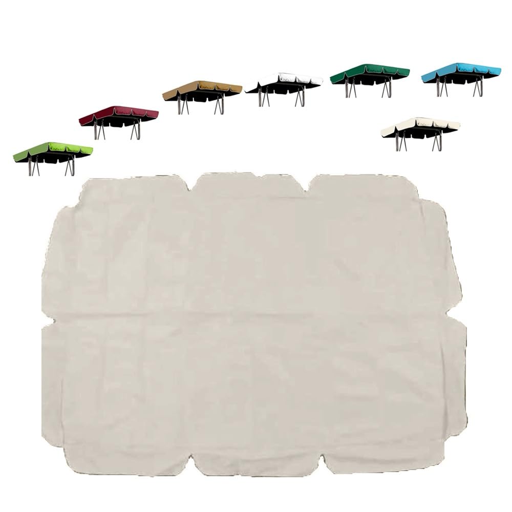 Hollywoodschaukel Dachbezug 210x145cm 240×135cm Sonnendach 2-3 Sitzer Gartenschaukel Überdachung Sonnenschutz Schaukel Dachplane Wasserabweisend(Beige,240x135cm/94x53in)