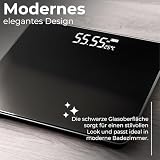 Retoo Cyfrowa szklana waga łazienkowa z wyświetlaczem LCD do 180 kg, Precyzyjna technologia Step-On z dokładnością do 100g, Czarna Slim ze Szkła Hartowanego, Scale kg/lbs/St wagi ciała