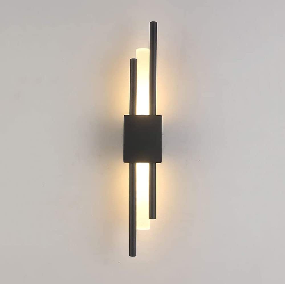 UIOPPOI LED Wall Sconce 8W Creative Up and Down Lighting Modern Indoor Acrylic Wall Lamp Night Light for Bedroom Living Room Hallway Stairs, 3000K Warm White Light (Color : Dark R)