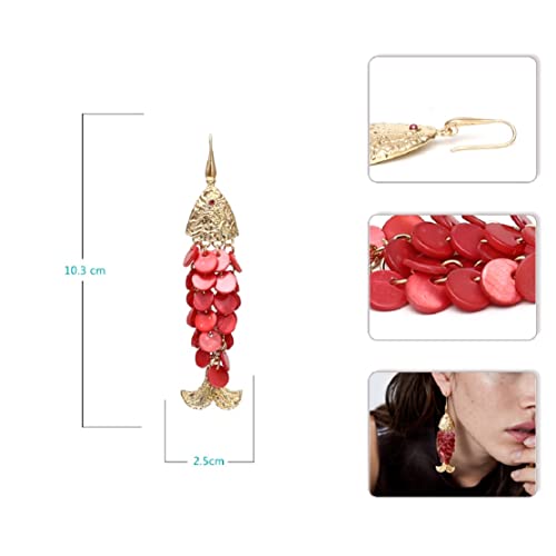 Fish Earrings For Women, Cute Animal Fishbone Tassel Earrings For Girls, Handmade Braided Shell Fish Dangle Earrings Hypoallergenic, Fish Bone Bohemian Drop Earrings, Beach Ocean Fish Earrings Studs, Fish Jewelry Gifts Funny Earrings #TOP2