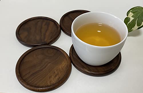 tallnext コースター 茶托 コースター おしゃれ 胡桃の木 4枚セット