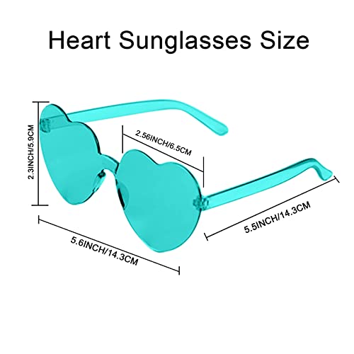 AEAHALY Heart Shaped Sunglasses - Rimless Pink Glasses for Women - Bachelorette Party Favor3