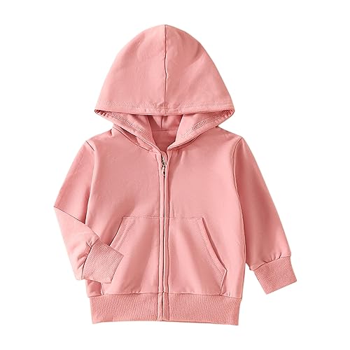Baby Girls 𝗛ooded Jacket Zip Up Long Sleeve Loose Coat Fall Streetwear Solid 𝗩intage Outwear with Pocket