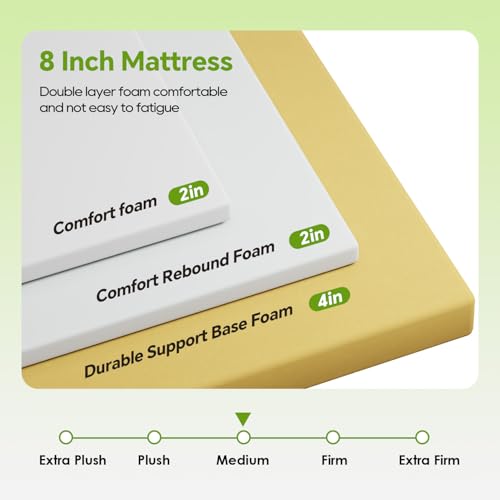 Image of PayLessHere | 8 Inch Queen Mattress | Medium Firm Base Foam Mattress