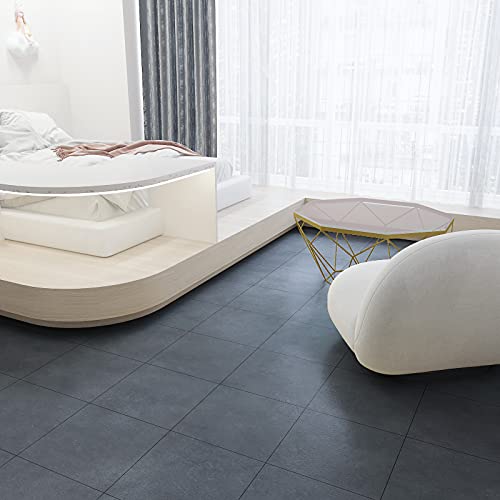 Veelike 12''X12'' Peel And Stick Floor Tile Grey Concrete Vinyl Floor Tile 24 Pack Stick On Tile Flooring Waterproof Self Adhesive Removable Grey Vinyl Floor Tile Sticker For Bathroom Bedroom Kitchen #TOP4