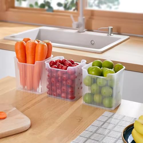 Image of TASMAX Fridge Storage Boxes, Plastic Fridge Containers, Fridge Accessories Items, ( Side Door Organizer PACK 6)