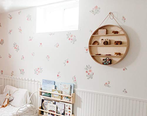 Modern Maxwell Wall Art Decals For Girls Nursery, Bedroom, Living Room “Blush” Watercolor Floral Room Sticker 80 Pieces #TOP3