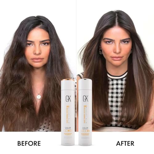 GK HAIR Global Keratin Moisturizing Shampoo and Conditioner Duo 300ml Hydrating Formula for Normal to Dry Hair Colour Protection Infused with Keratin Healthier Sulfate Paraben Free Suitable Men Women - Image 3