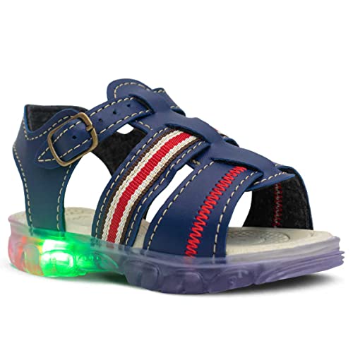 Sandalia Papete Masculina Infantil Menino Nº 20 Ao 26 Moda Led 15.06i (Marinho, br_footwear_size_sys