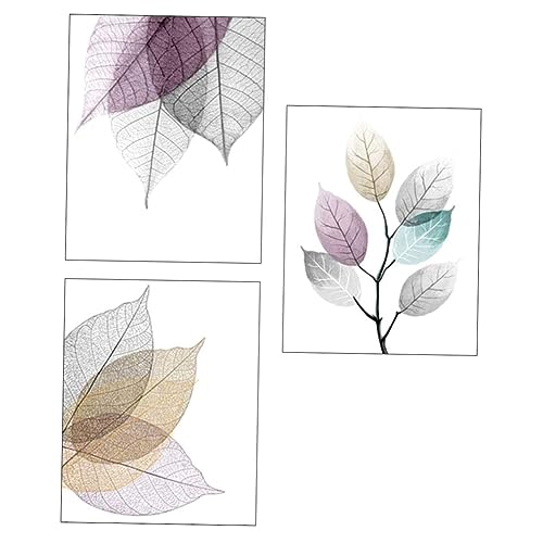 Set de 3 piezas de arte botánico de venas de plantas para decoración de salas