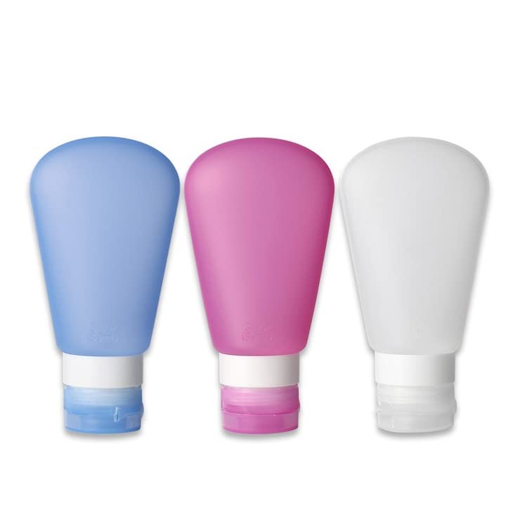 Maharsh 4Pcs Travel Silicone Bottles Set - 90ml Portable Silicone Travel Bottle Lotion Shampoo Cosmetic Empty Mini Tub Containers Squeezable Bottle for Shower Gel, Liquide Soap,Toiletries