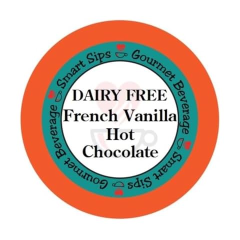 DAIRY-FREE, VEGAN | French Vanilla Hot Chocolate, Single-Serve Gourmet Lactose-Free Hot Cocoa Pods for Keurig K-cup Brewers, 48 Count Smart Sips Non-Dairy Hot Chocolate Pods Cover