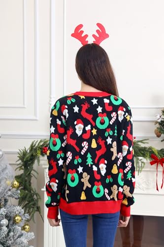dressfan Santa and Gingerbread All-Over Christmas Sweater - Image 3