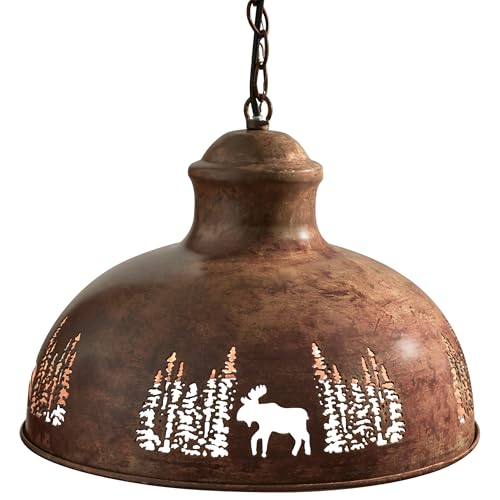 Park Designs Moose Pendant, Accent Ceiling Light for Cabin and Lodge Decorating, Metal Lamp for Country Farmhouse Style Home Decor