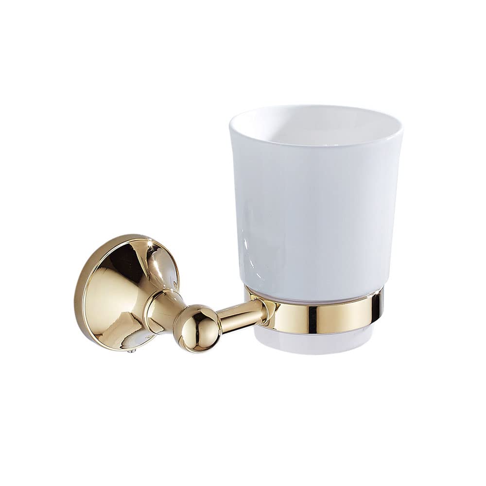 Soporte for cepillos de Dientes baño, Soporte for montado en la Pared, latón Chapado circonio, for Vasos cerámica for, hogar, Material Cobre, instalación con Tornillos