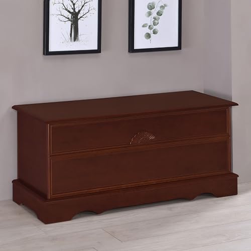 Generic Traditional Rectangular Cedar Chest, 22"H x 40"W x 21"D, Brown, Storage-Chest