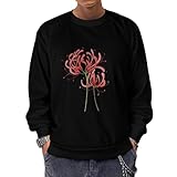 [ZKCASA] トレーナー メンズ 彼岸花 スウェット パーカー 秋服 丸首 長袖 トップス プルオーバー おしゃれ Tシャツ カジュアル 人気 春服 秋服 5XL