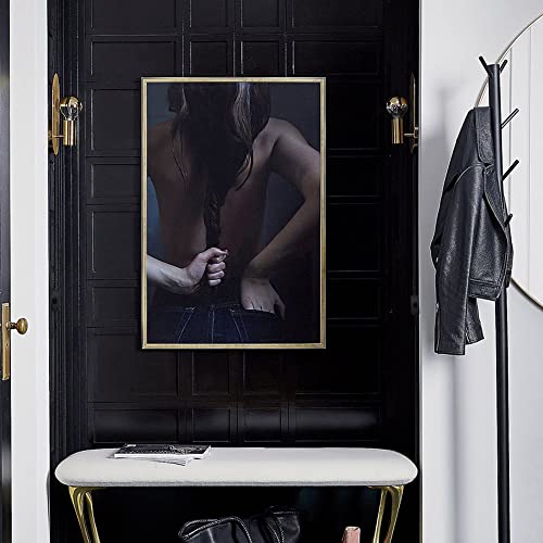 Yeezema Modern Wall Sconce Set Of 2 Gold Mid-Century Plug In Sconces Wall Lighting Cord With On Off Switch Brushed Stainless Steel Wall Mounted Lighting Fixture For Bedroom Living Room #TOP2