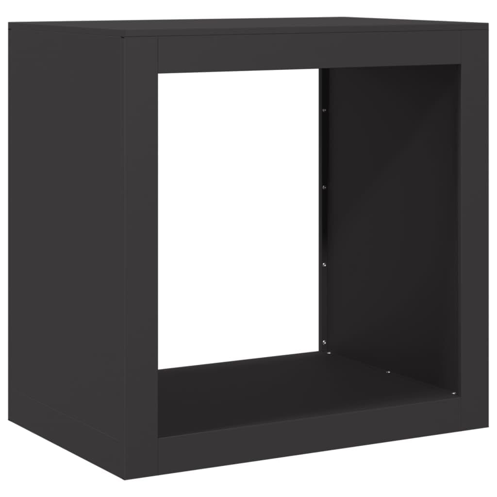 Homgoday Bastidor para leña, negro, 60 x 40 x 60 cm, de acero, decoración para muebles, leña, leña, leña, leña, leñera, apilable, estufa o estante de madera