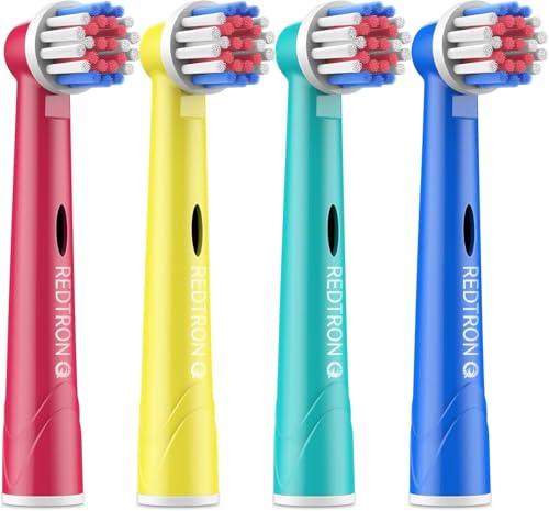REDTRON Los pack de 4 cabezales para Oral B cepillos de dientes infantiles, cabezales para cepillos de dientes de limpieza profunda y precisa, cabezales de reemplazo para cepillo
