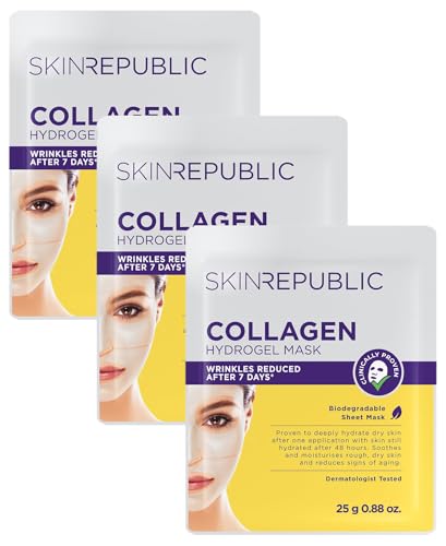 Skin Republic Collagen Hydrogel Face Mask, For Younger Looking Skin, Reveals a Radiant Complexion, 25g (Pack of 3)