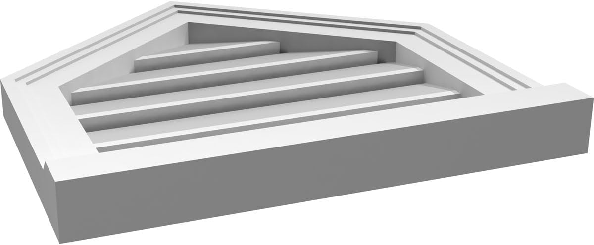 GVSPE18X1803SF-10 Peaked Top Brickmould Sill Frame, Primed Tan Signature Series Surface Mount Gable Vents, 18-in. W x 18-in. H, Unfinished