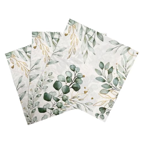 Auriselle 40 Servilletas Boho para Bodas Servilletas de Papel con Motivos Florales y Hojas Motivo Primaveral Decoración de Mesa Perfecta para Bodas, Cumpleaños, Fiestas y Aniversarios (33 x 33 cm)