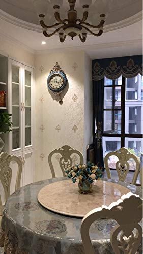 Shisedeco Elegant, Traditional, Decorative, Hand Painted Modern Grandfather Wall Clock Fancy Ethnic Luxury Handmade Decoration, Swinging Pendulum For New Room Or Office. Large. 29.5 Inch. (Blue) #TOP2