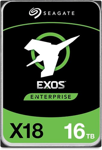 Seagate Exos X18 ST16000NM001J 16 TB Hard Drive - Internal - SATA (SATA/600) - Video Surveillance System, Storage System Device Supported - 7200rpm - Hot Pluggable - 512e/4Kn Format