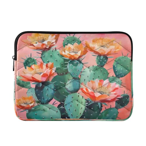 Funda para portátil 13-14 pulgadas con diseño cactus y flores