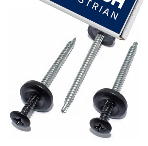 Black Smart Seal Onduline Lot de 100 vis universelles pour toiture ondulée