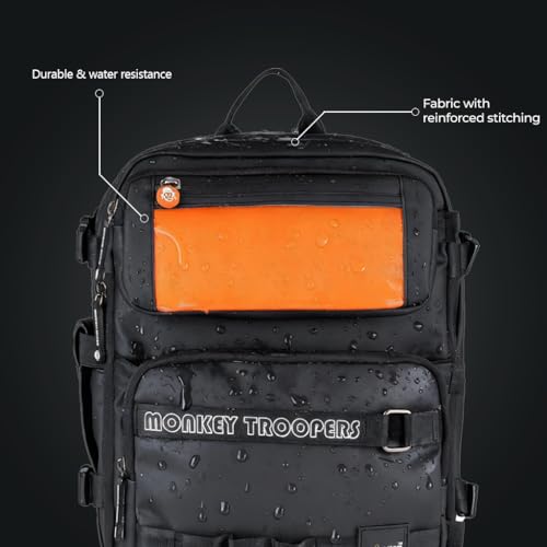 Image of MONKEY TROOPERS Walky Backpack Bag, With Bike-Mountable Skin, 15-Inch Laptop Compartment, Water Resistant, Modifiable Pockets, Touch-Sensitive Navigation Pocket, Travel, Biking, Hiking