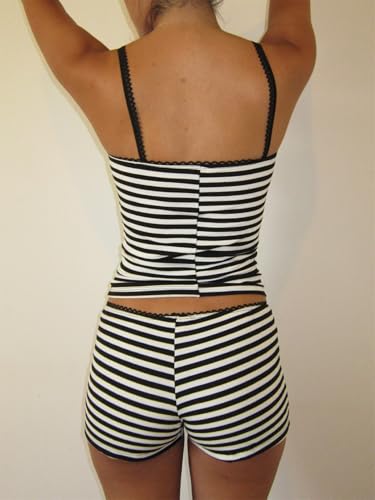 Image of Yuemengxuan Women Y2k Polka Dot Pajamas Sets 2 Piece Sexy Summer Outfits Set Sleeveless Strappy Cami Top Crop Top Shorts Set
