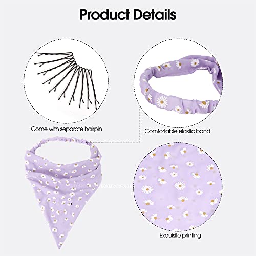 3 Pcs Floral Elastic Hair Scarf Headband Floral Headband Head Scarf For Women Scarf Headbands For Women Hair Scarf Cute Headbands For Women Fashion Hair Bandanas For Women Hair Headband Scarf For Women #TOP3