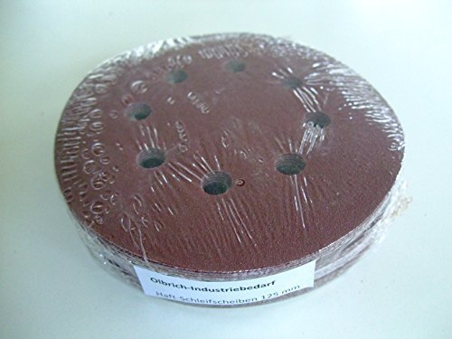 Olbrich-Industriebedarf Discos de lija de velcro 125 mm para lijadora orbital – grano 40-400 unidades