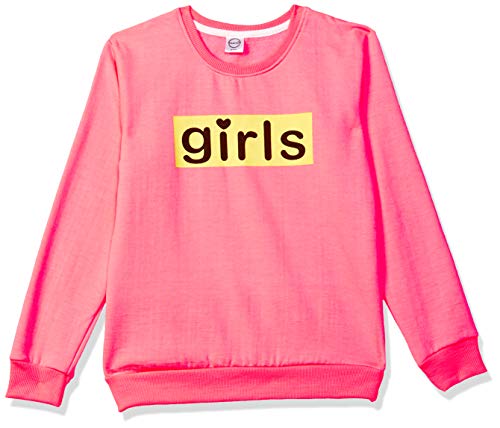 Image of Gubbarey Girl's Fleece Sweatshirt (SSG1040-1070 neon Pink 5 6 Years)
