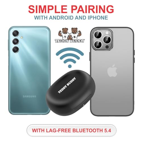 Image of TeddyBuddy T29 ANC, Active Noise Cancellation(~20 to 35 dB), 60Hrs Battery, Bluetrum Sound,v5.4 Bluetooth, Impedence 16Ω, Omnidirectional, Games Mode TWS Earbuds Wireless Earphones with mic (Black)