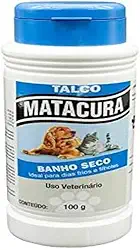 Matacura Talco Banho Seco Para Cães E Gatos Branco 100 G