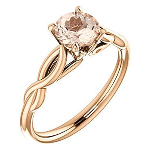 Natural Moragnite Infinty Style Solitaire Engagement Ring in 10K Rose Gold (6, 0.70) Cover