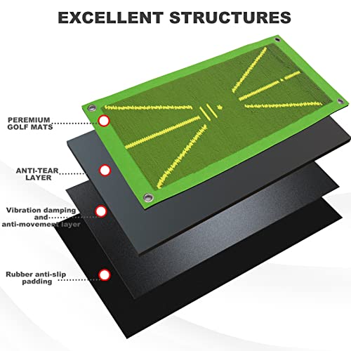 Golf Training Mat Golf Practice Swing Mat Putting Mat Golf Hitting Mats Divot Daddy Pro Golf Mat Strike Mat That Shows Swing Path Mat Swing Analyzer With Golf Balls For Indoors Outdoors #TOP3