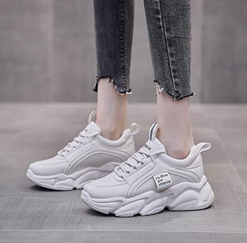 JKR-Womens-Sneakers-Thick-Sole-Sneakers-Dad-Sneakers-White-Sports-Shoes-Running-Shoes-Walking-Shoes-Athletic-Shoes-Breathable-Casual-ElongatesBeautifies-Legs-Lightweight-Taller-Work-No-Fatigue-School-