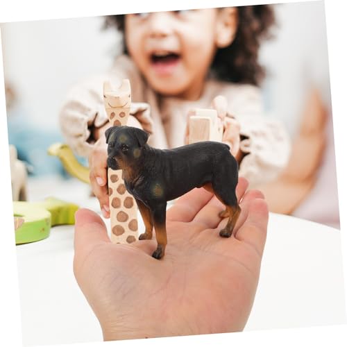 ROMISBABA Rottweiler Spielfigur Aus Kunststoff Realistisches Simulationshundemodell Für Kinder Zimmerdeko Lernspielzeug 3.5 Zoll Detailgetreu Sicher