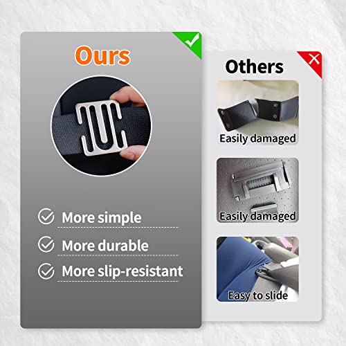 Seat Belt Clips, Seatbelt Adjuster 2 Pcs Universal All Auto Models, Metal Seat Belt Clip, Improve Driving Comfort, Suitable For Adults, Kids, Fat Man, 3 Years Free Replacement #TOP5